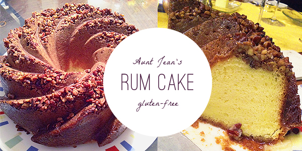 gluten free rum cake with pudding and yellow cake mix