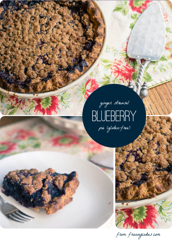 gluten free blueberry ginger streusel pie