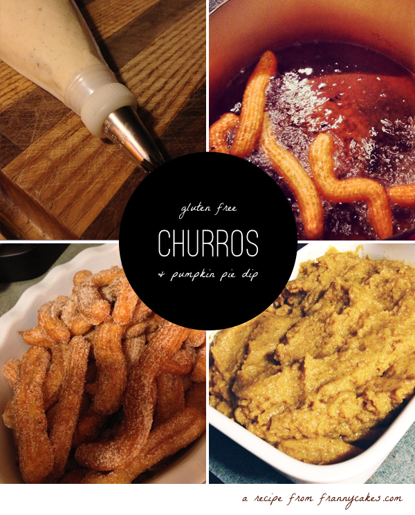 gluten free churros and pumpkin pie dip