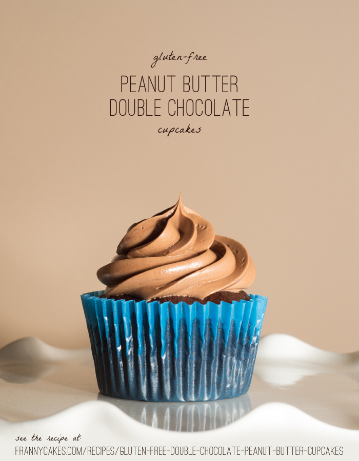 gluten-free peanut butter chocolate cupcakes from frannycakes
