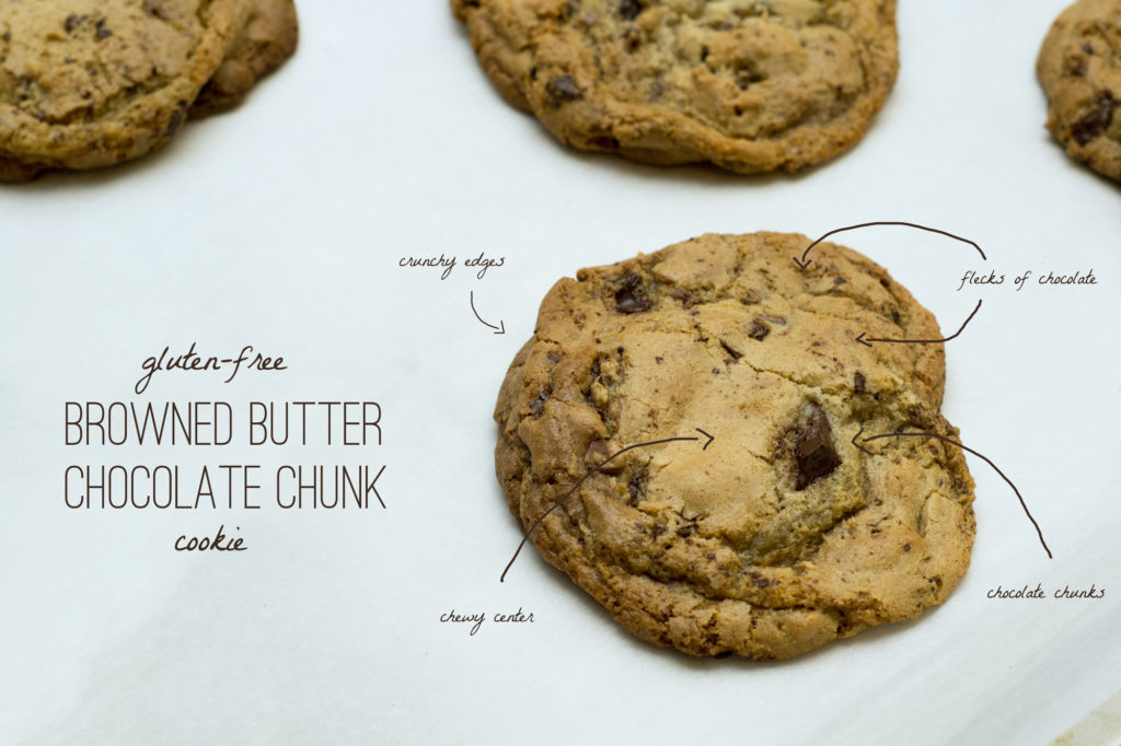 gluten-free brown butter chocolate chunk cookies