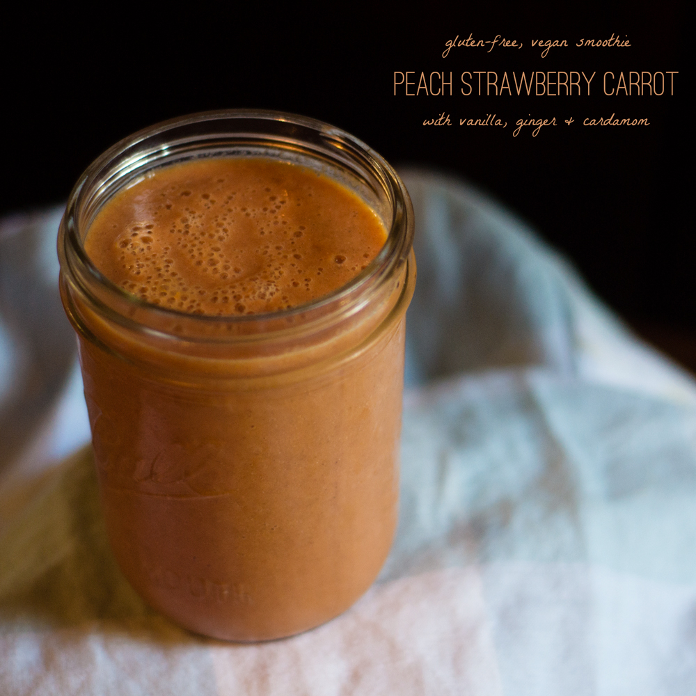 peach strawberry carrot smoothie | a gluten-free recipe from frannycakes
