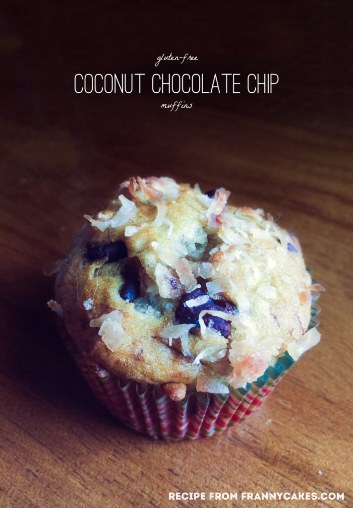 a recipe for gluten-free coconut chocolate chip muffins | from Mary Fran Wiley