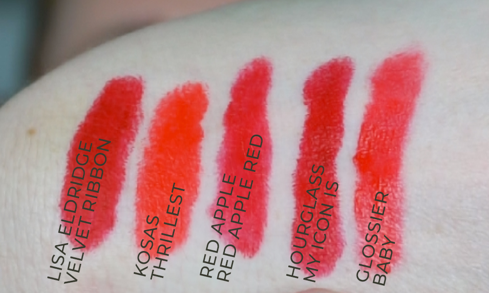 Swatches of the best red lipsticks
